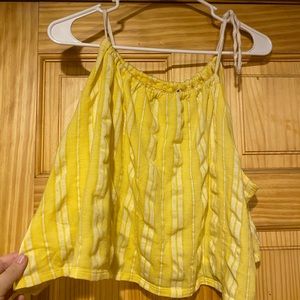 Yellow flowy crop top
